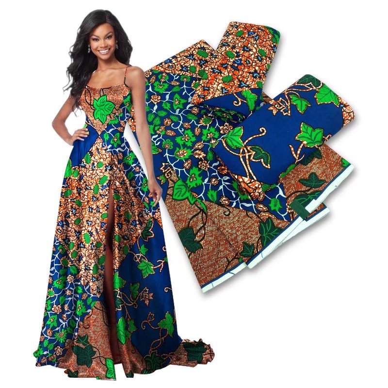 Afican 왁스 원단 네덜란드 재봉 재료 100% 코튼 가나 앙카라 6 야드 슈퍼 고품질 드레스 재봉 재료